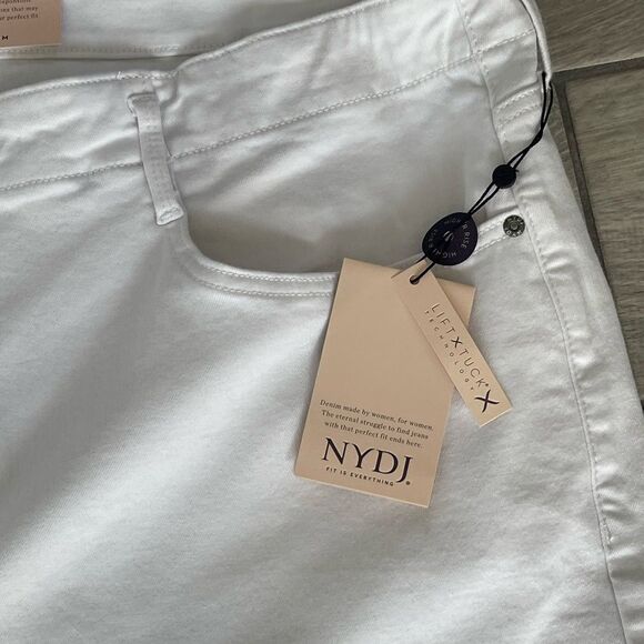 NYDJ Cropped Cuffed Jeans Lift Tuck Tech.     Size: 28W Color: Optic White - Picture 5 of 13